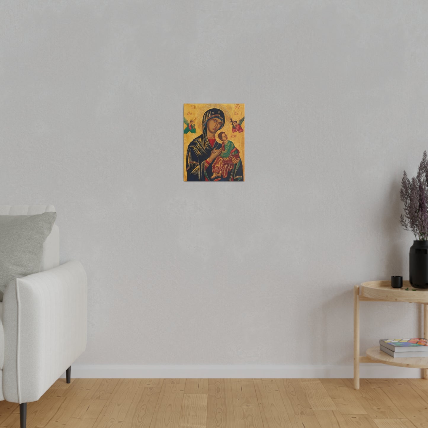 Our Lady of Perpetual Help Canvas, Catholic Print Christmas Gift for Traditional Catholic, Religious House Warming Gift Idea for Family