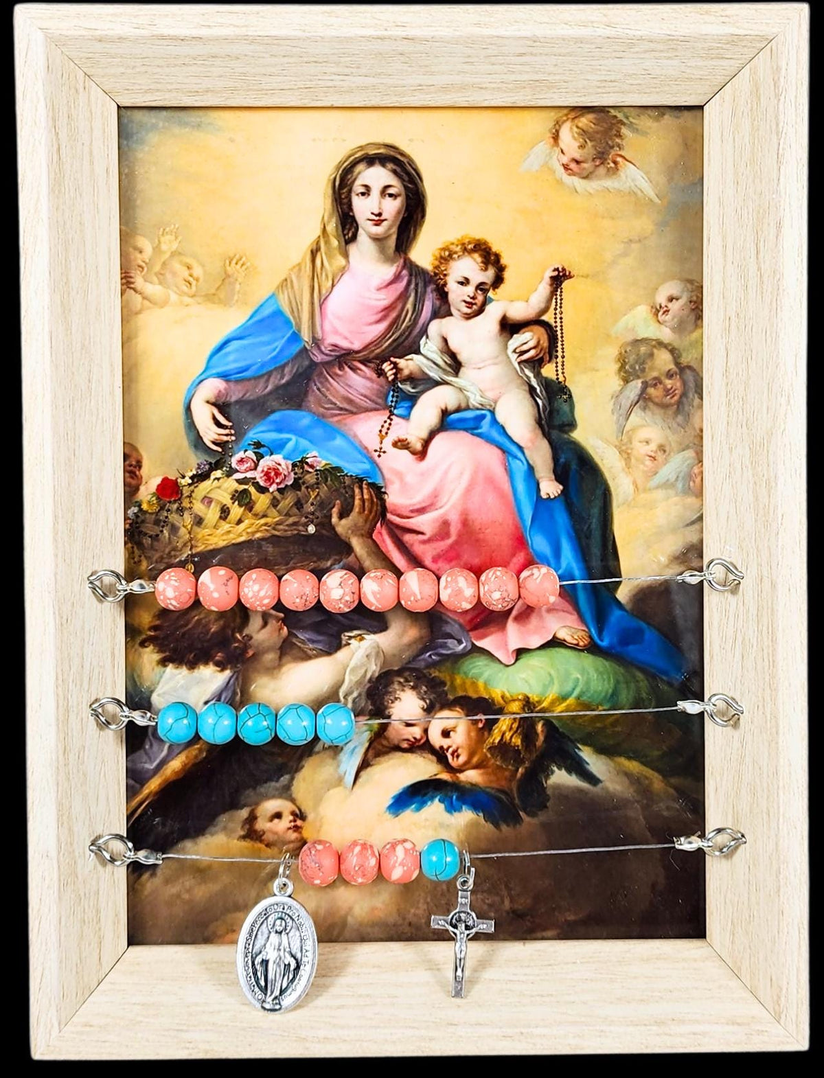 Wedding Kitchen Rosary Gift, Catholic Marriage Frame Art