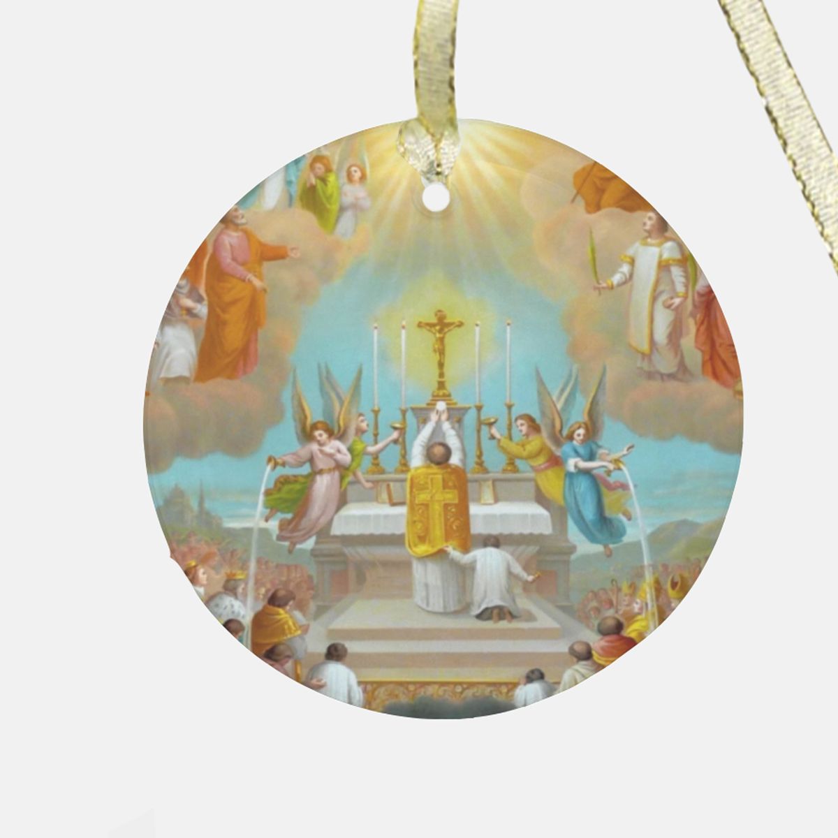 Traditional Catholic Mass Glass Christmas Ornament, Religious Christmas Gift for mom dad husband wife, tridentine mass of the ages