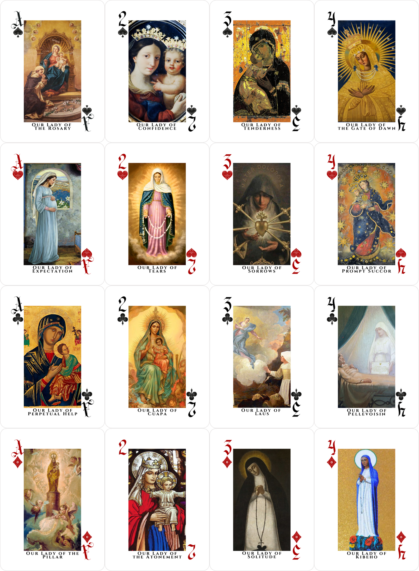 Titles of Mary Catholic Playing Cards