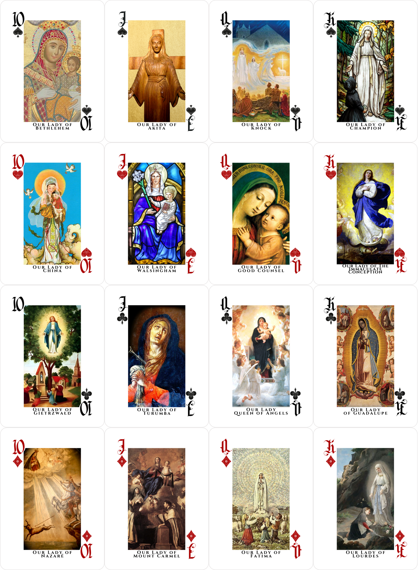 Titles of Mary Catholic Playing Cards