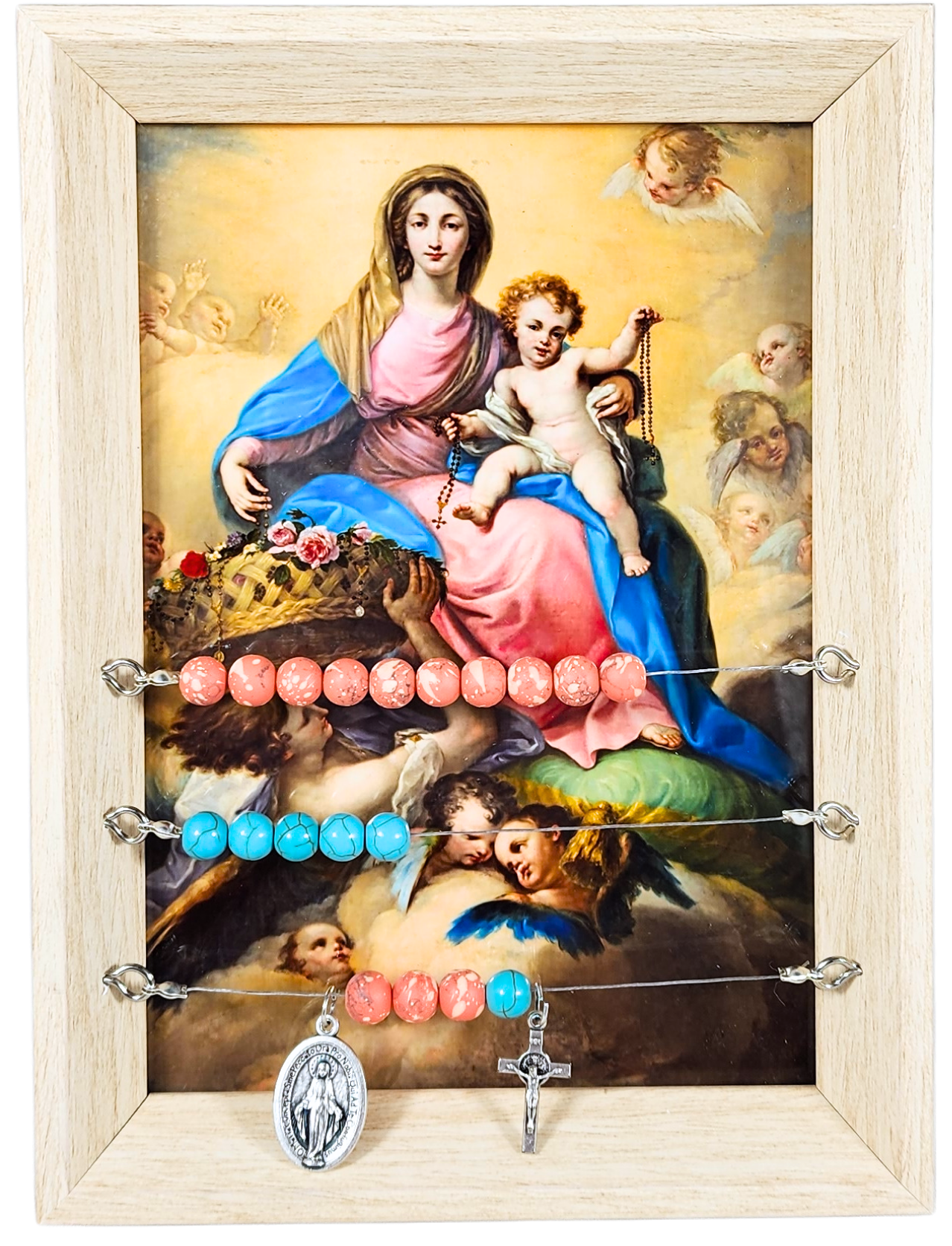 Catholic Kitchen Rosary, Abacus Rosary Featuring Holy Family and Saints