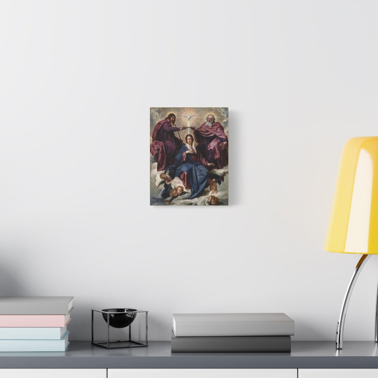 Coronation of Mary canvas print, Queen of Heaven prayer space art — Catholic gift from Glory Be Gifts – view 5