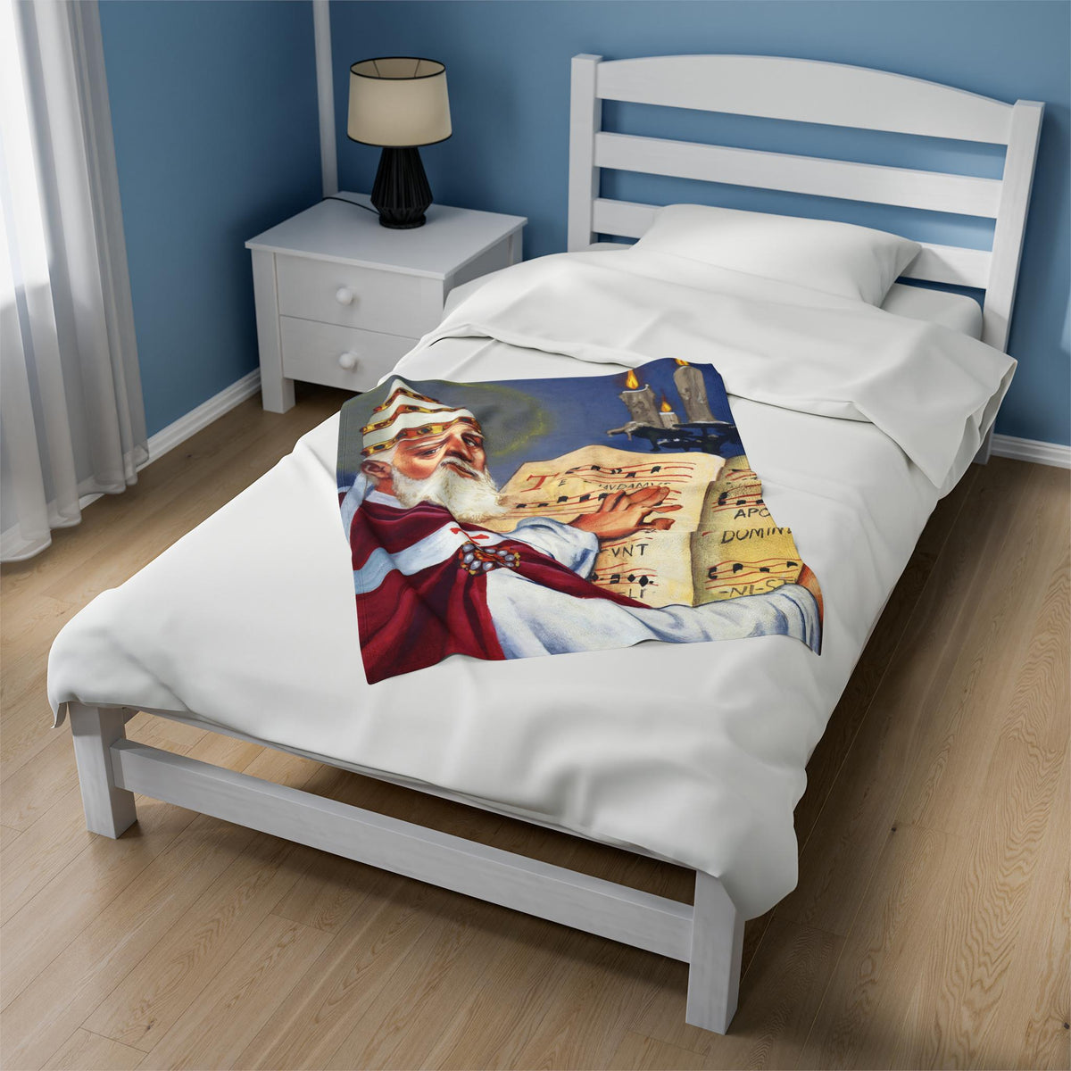 Saint Gregory the Great Plush Blanket | Catholic Gift