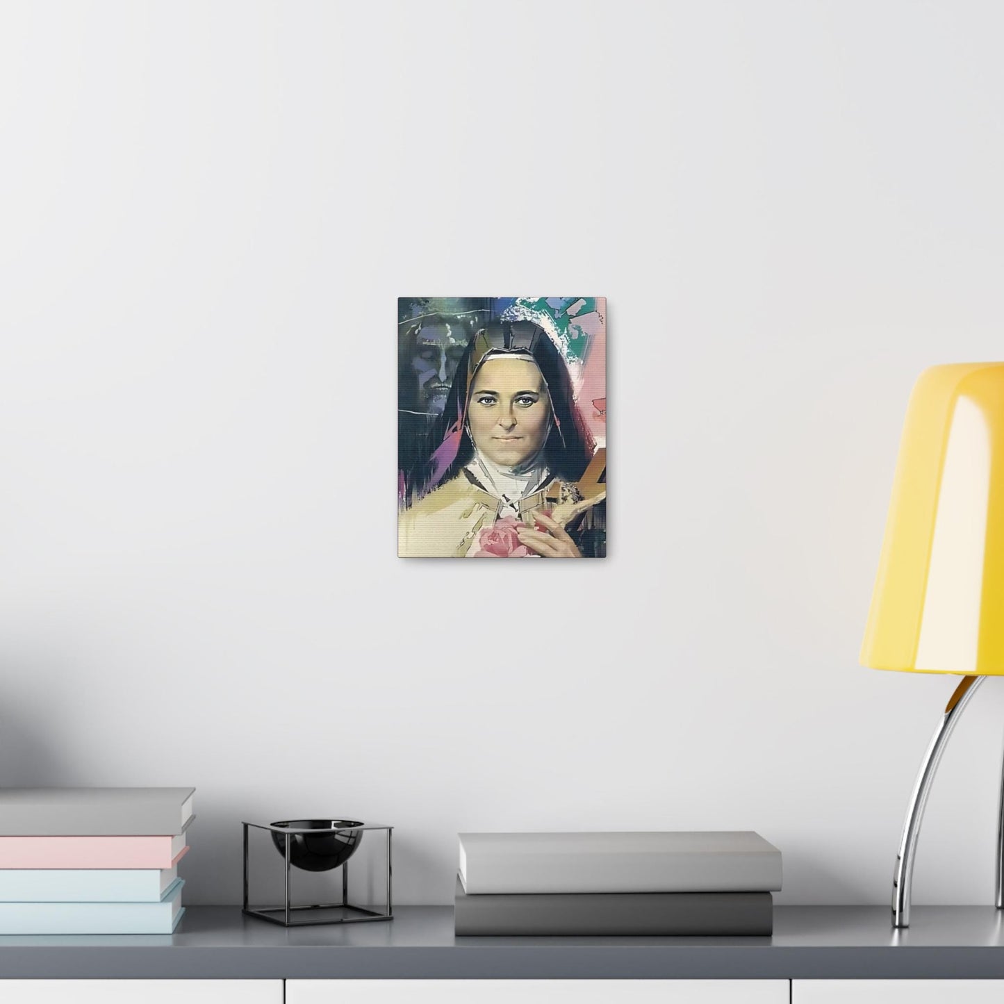 Saint Thérèse of Lisieux canvas print, Little Flower devotional art — Catholic gift from Glory Be Gifts – view 4