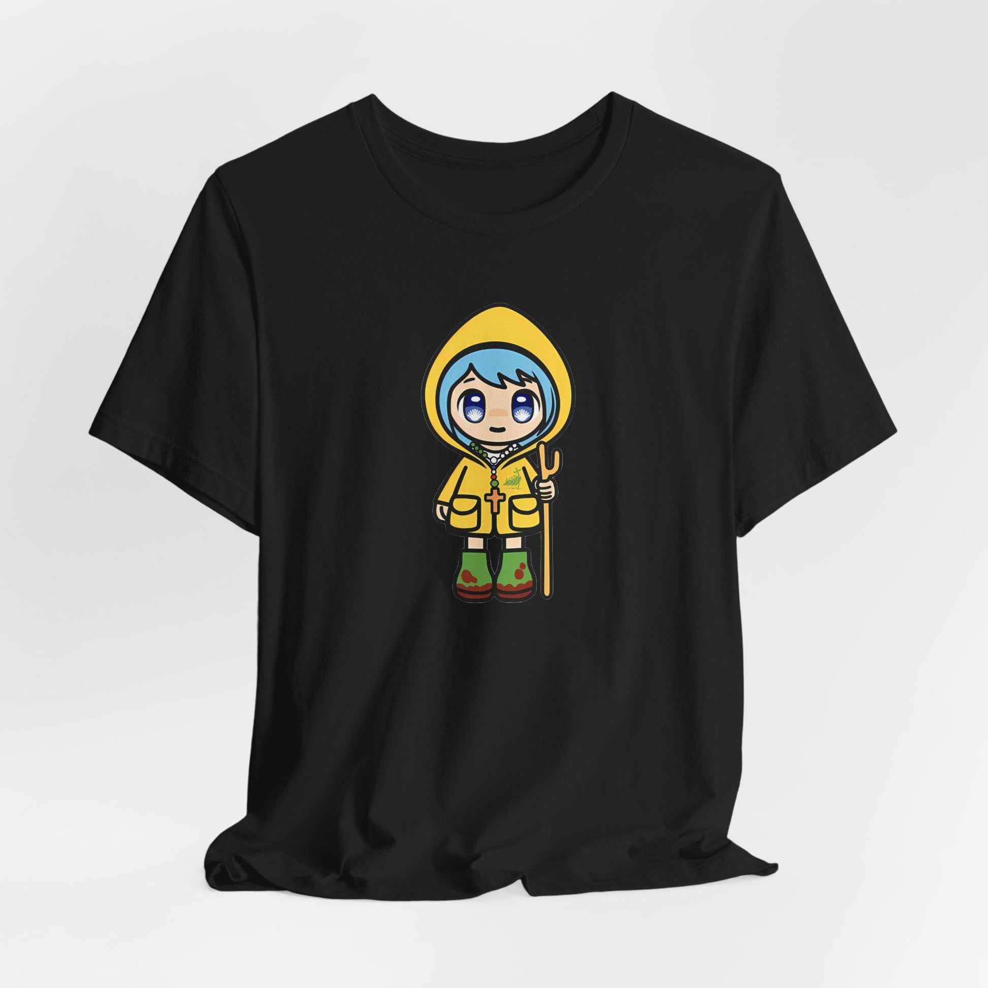 Luce Unisex Tee featuring the Catholic Jubilee Year mascot — Catholic gift from Glory Be Gifts – view 4