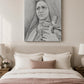 Saint Thérèse of Lisieux canvas print, the Little Flower holding a rose-wrapped crucifix, sacred art by Brian Kelliher — Catholic gift from Glory Be Gifts – view 4