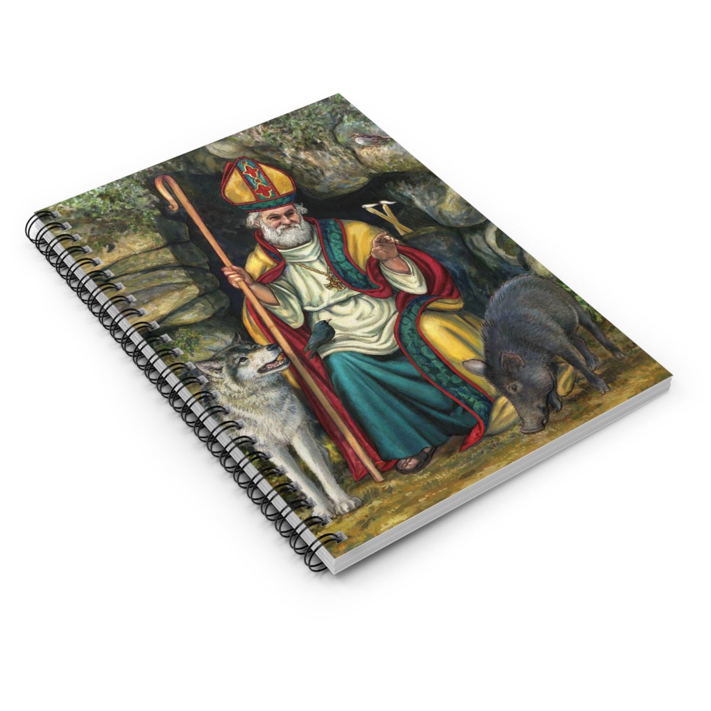 Saint Blaise adoration journal cover, Catholic prayer notebook — Catholic gift from Glory Be Gifts – view 3