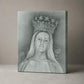 Our Lady of Champion canvas print, sacred art sketch of the crowned Virgin Mary by Brian Kelliher — Catholic gift from Glory Be Gifts