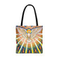 Holy Spirit mosaic tote bag, Pentecost dove artwork shoulder bag — Catholic gift from Glory Be Gifts – view 3