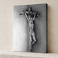 JPII Crucifix canvas print, statue-style sacred art sketch by Brian Kelliher — Catholic gift from Glory Be Gifts
