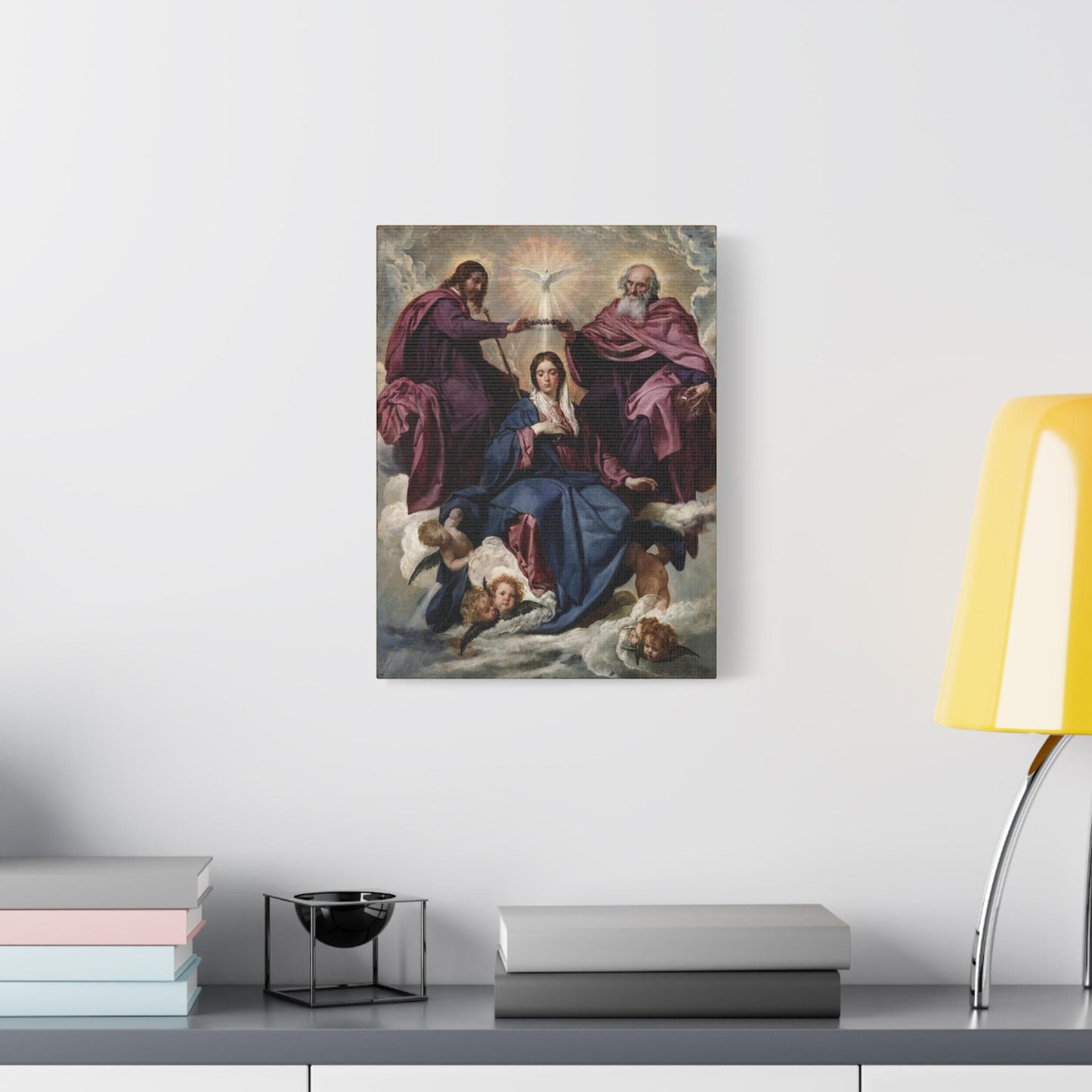 Coronation of Mary canvas print, Queen of Heaven prayer space art — Catholic gift from Glory Be Gifts – view 4