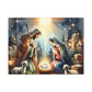 Modern Nativity Scene Canvas – Watercolor Christmas Wall Art