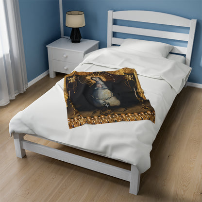 Our Lady of Solitude Plush Blanket, Catholic Velveteen