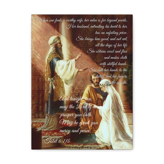 St Joseph and Mary Personalized Wedding Gift, Old Testament Reading from Tobit