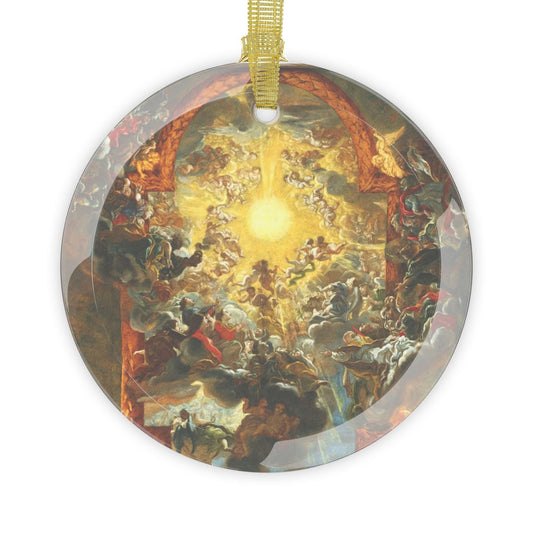 The Triumph of the Name of Jesus Catholic Glass Ornament Gift, Religious Tree Trimming, Gift for Mom Wife or Grandma Christian Holiday Decor