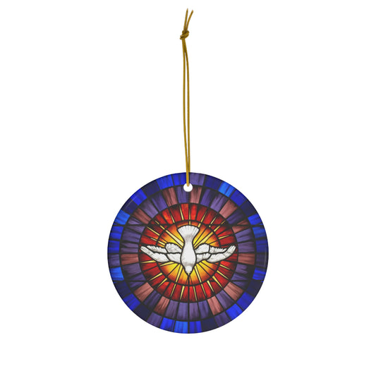 St Peter's Basilica Holy Spirit Stained Glass Style Ceramic Ornament