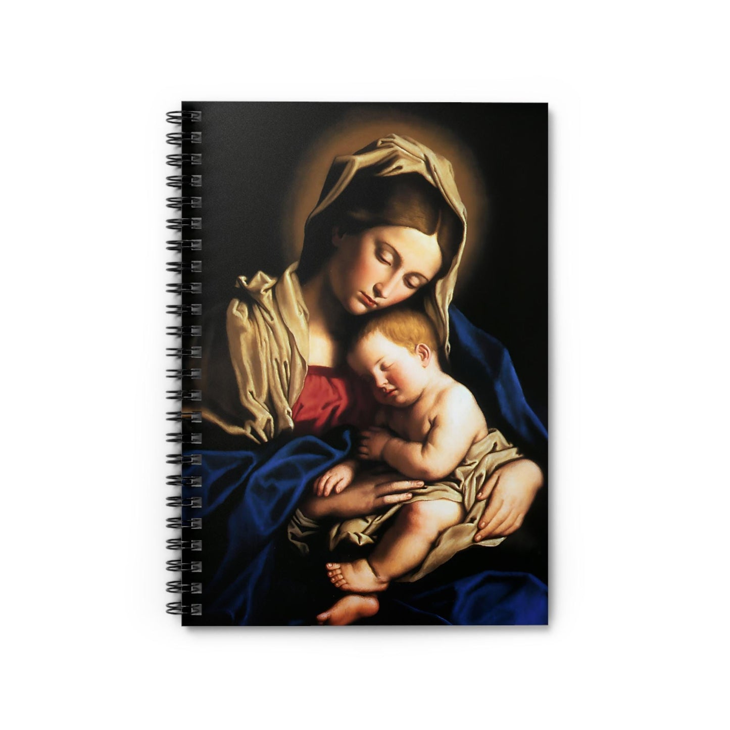 Religious Spiral Notebook - Ruled Line, Mother of God, Mary and Jesus, Catholic