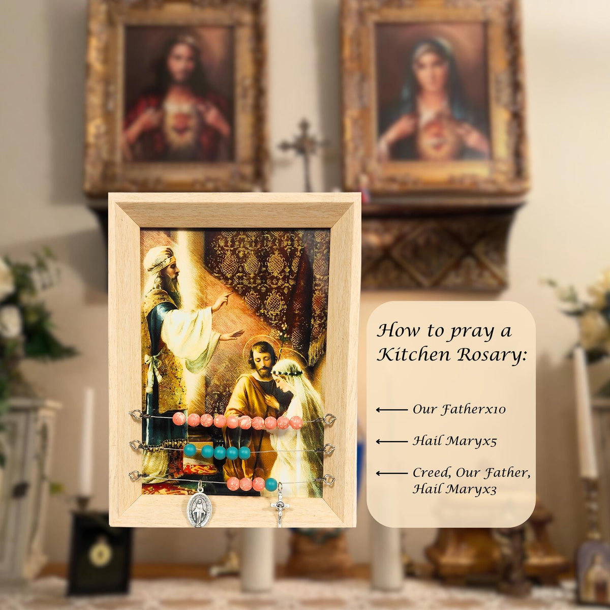 Our Lady of Lourdes Kitchen Abacus Rosary, Wedding Gift