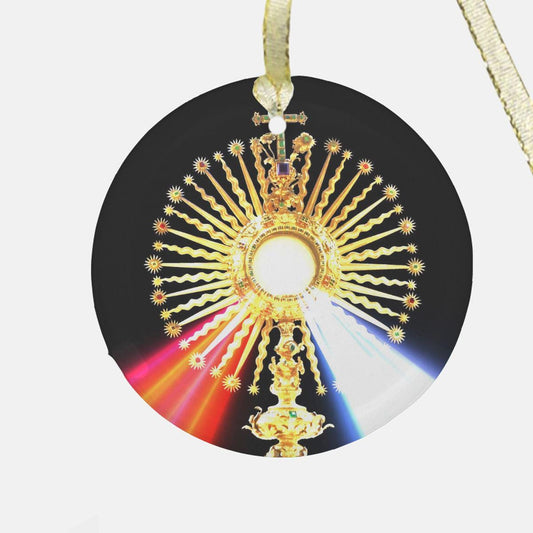 Divine Mercy Monstrance Christmas Ornament, Catholic Christmas Gift for mom dad grandma wife, Eucharistic Adoration Christmas Gift