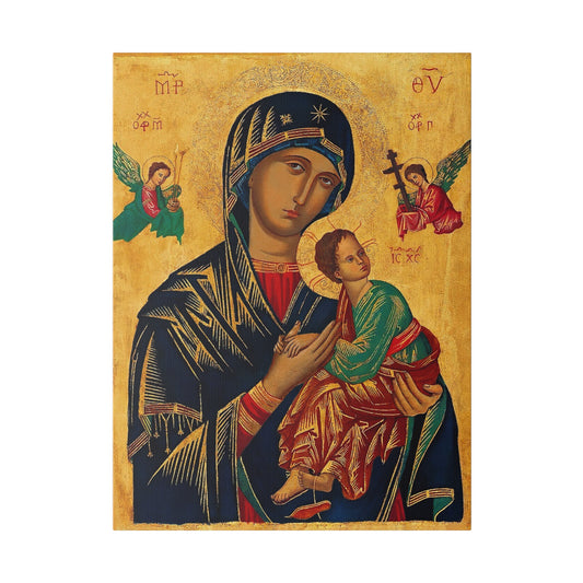 Our Lady of Perpetual Help Canvas, Catholic Print Christmas Gift for Traditional Catholic, Religious House Warming Gift Idea for Family