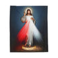 Divine Mercy Plush Blanket, Catholic Velveteen