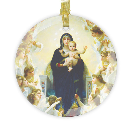 Mary Queen of Angels Glass Ornament