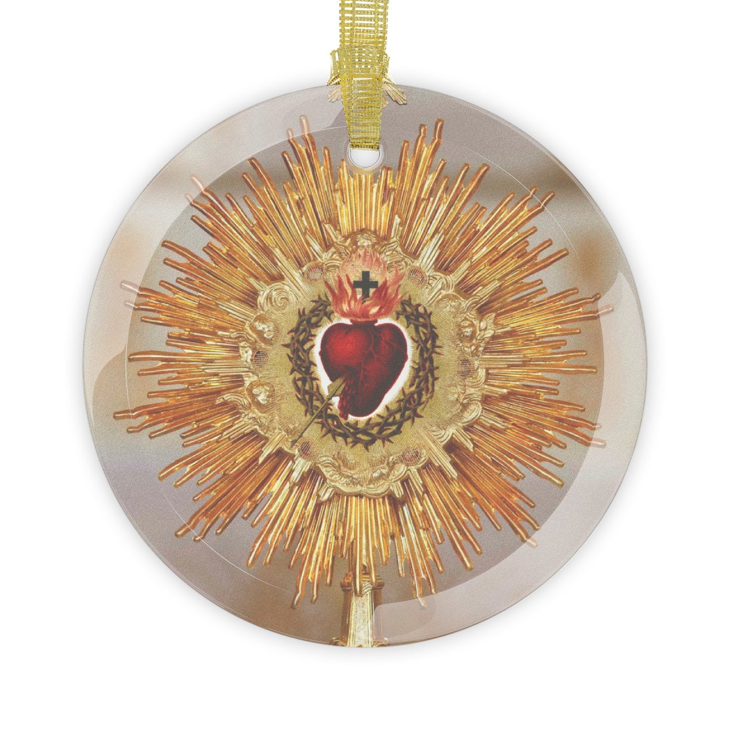 Sacred Heart of Jesus Glass Ornament