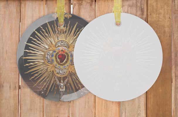 Catholic Christmas Ornament, Sacred Heart of Jesus, Monstrance Glass Ornament, Gift for Mom Grandma, Eucharistic Adoration Gift, Catholic