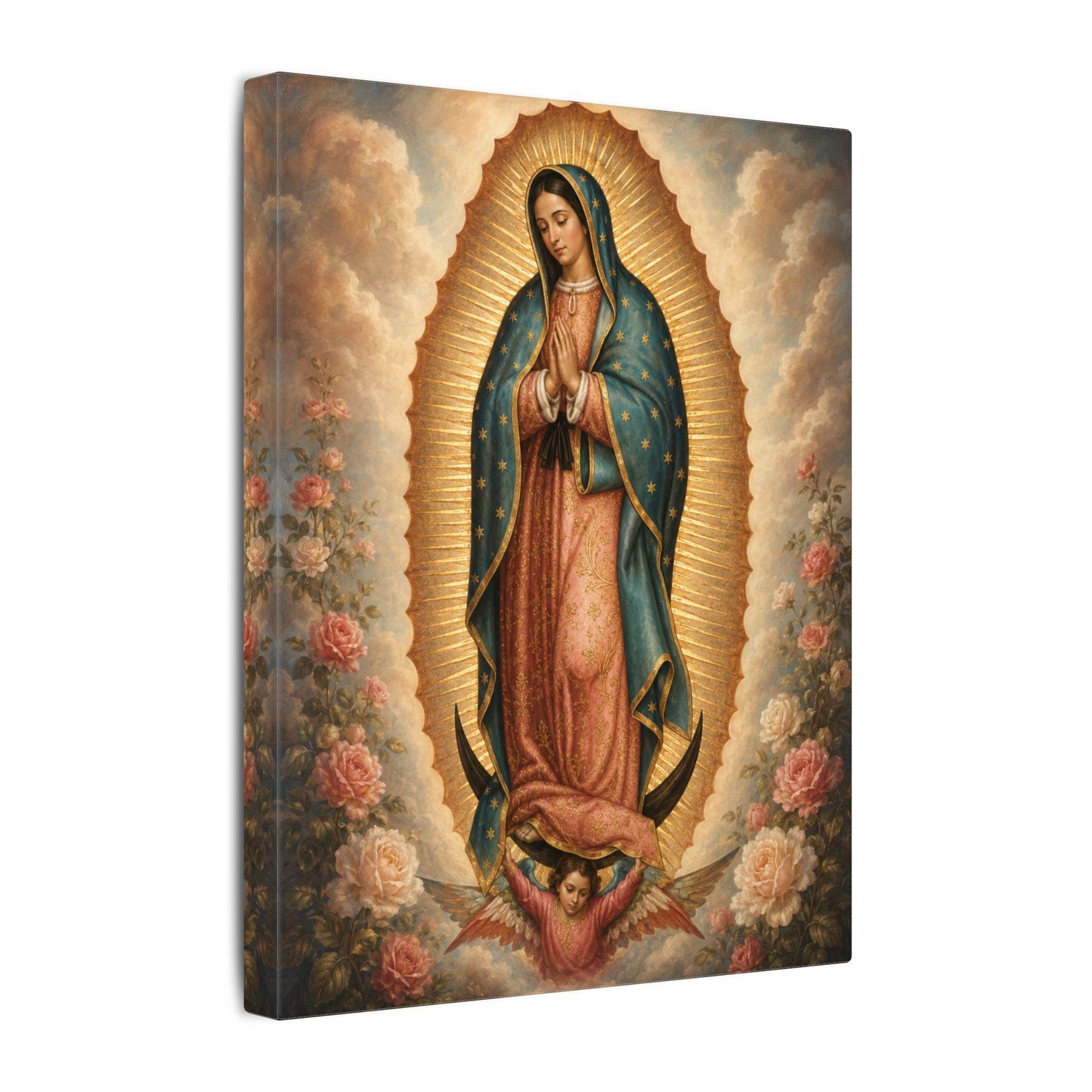 Our Lady of Guadalupe canvas print, traditional Marian devotional wall art — Catholic gift from Glory Be Gifts – view 3