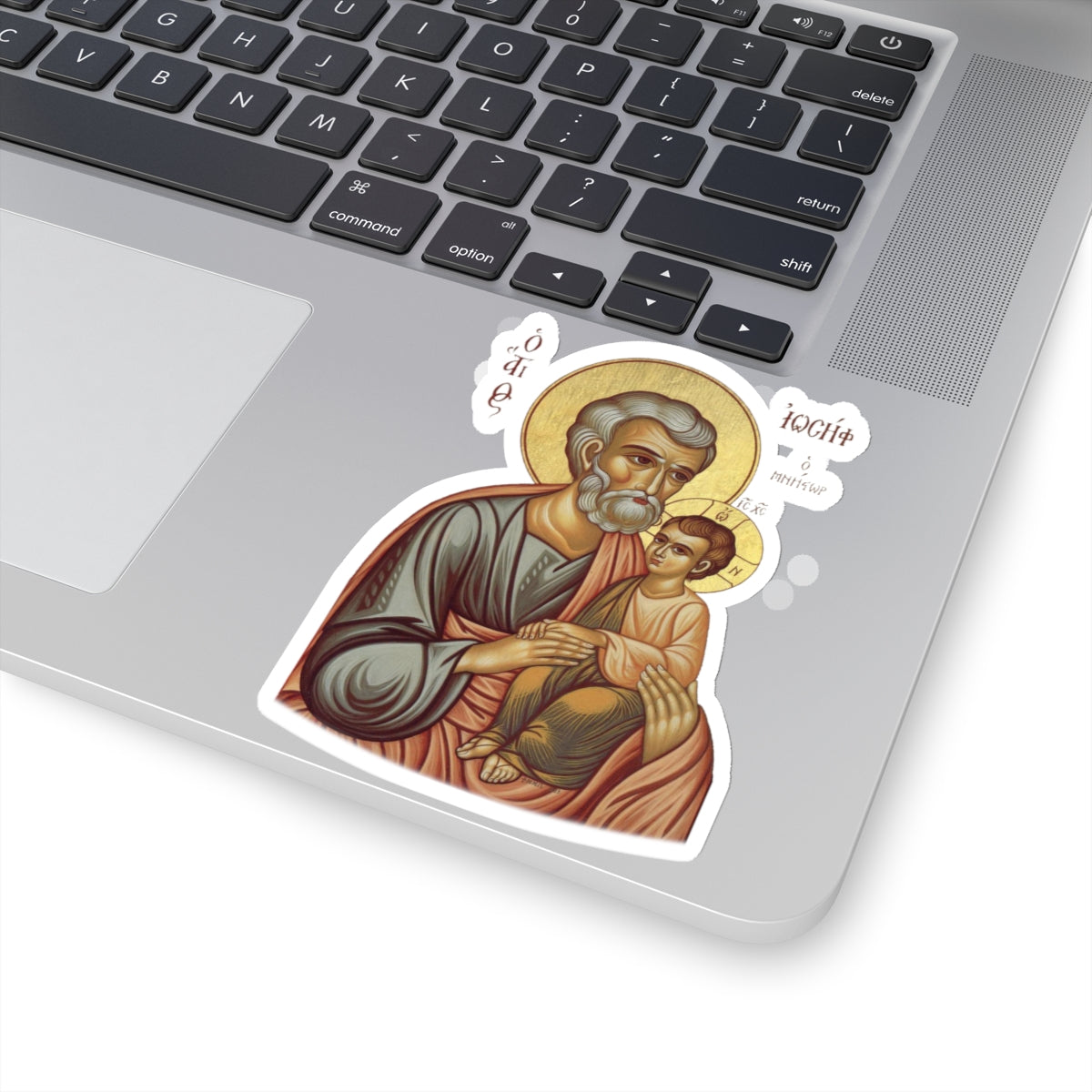 Catholic Sticker, St Joseph and Child Jesus Icon, Confirmation Gift, Sticker for water bottle