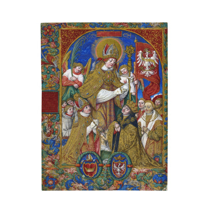 Saint Stanislaus Plush Blanket, Polish Catholic Gift