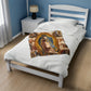 Virgen de Guadalupe Plush Blanket, Catholic Velveteen