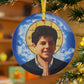 Blessed Carlo Acutis Glass Christmas Ornament