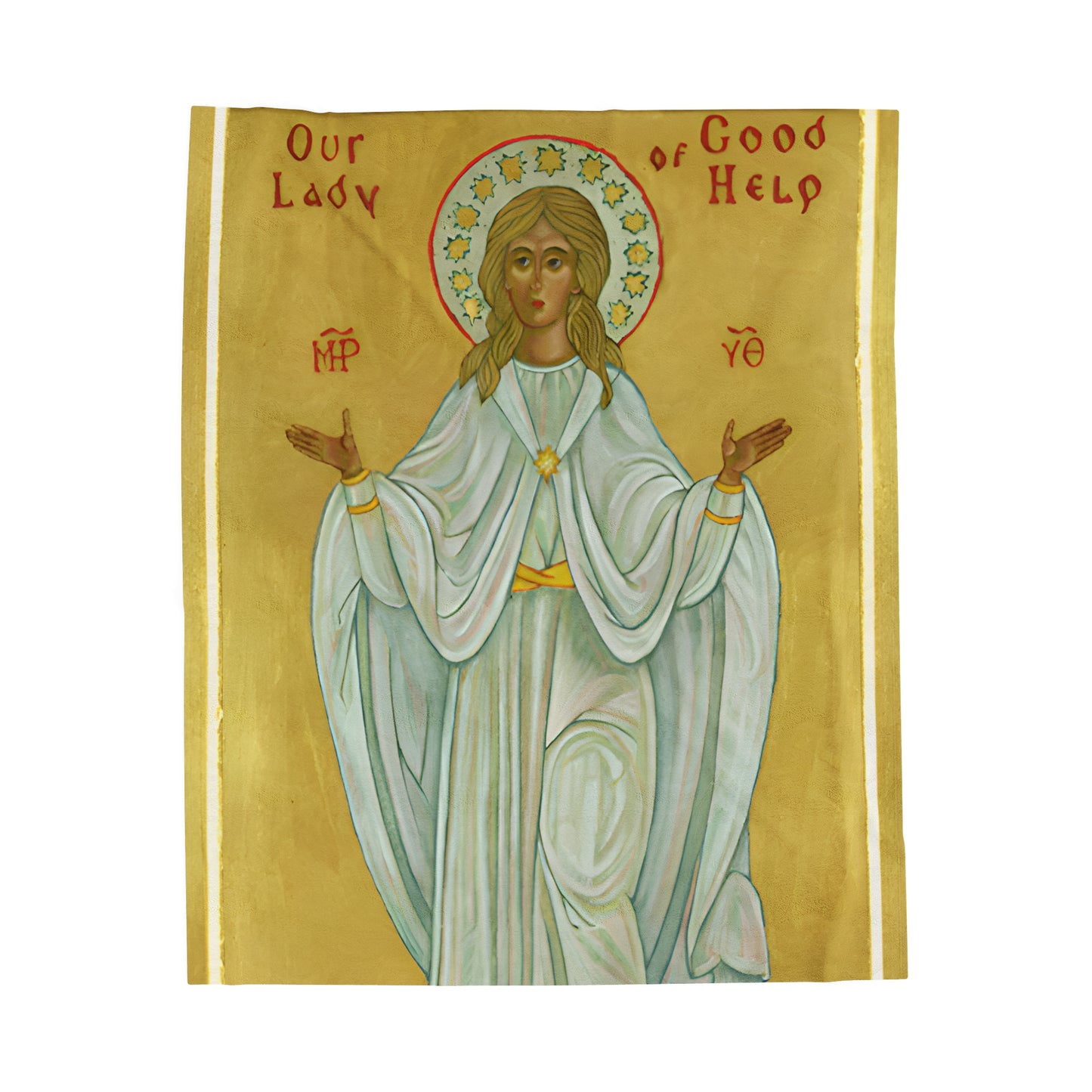 Our Lady of Good Help Our Lady of Champion Catholic Blanket, Religious Plush Velveteen Blanket, Mary Mother of God Catholic Gift Idea,