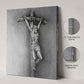 JPII Crucifix canvas print, statue-style sacred art sketch by Brian Kelliher — Catholic gift from Glory Be Gifts – view 2