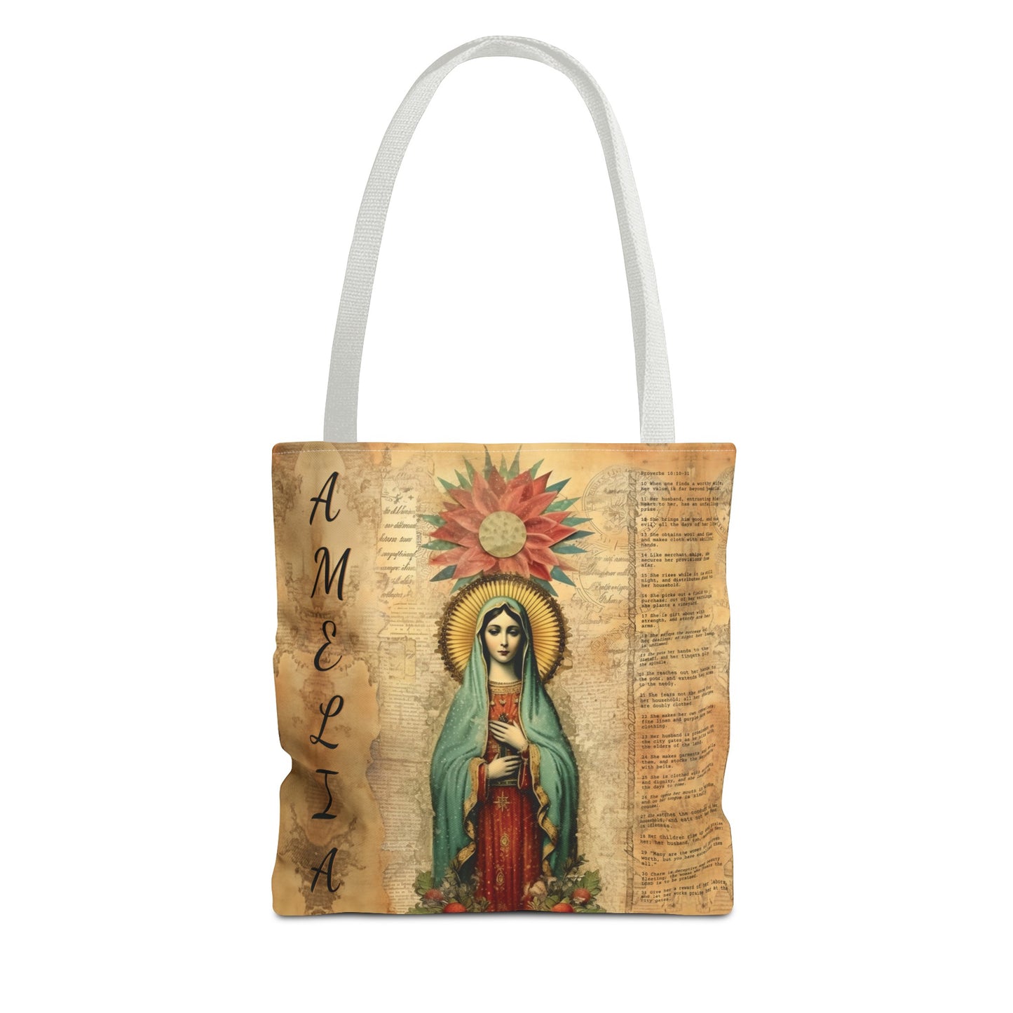 Our Lady of Guadalupe Tote Shoulder Bag, Religious gift Women, Church Bag, Queen of Heaven, mothers Day Gift, Picnic Bag