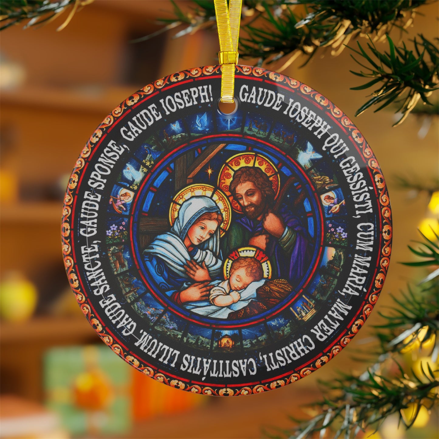 Nativity of Jesus Glass Ornament