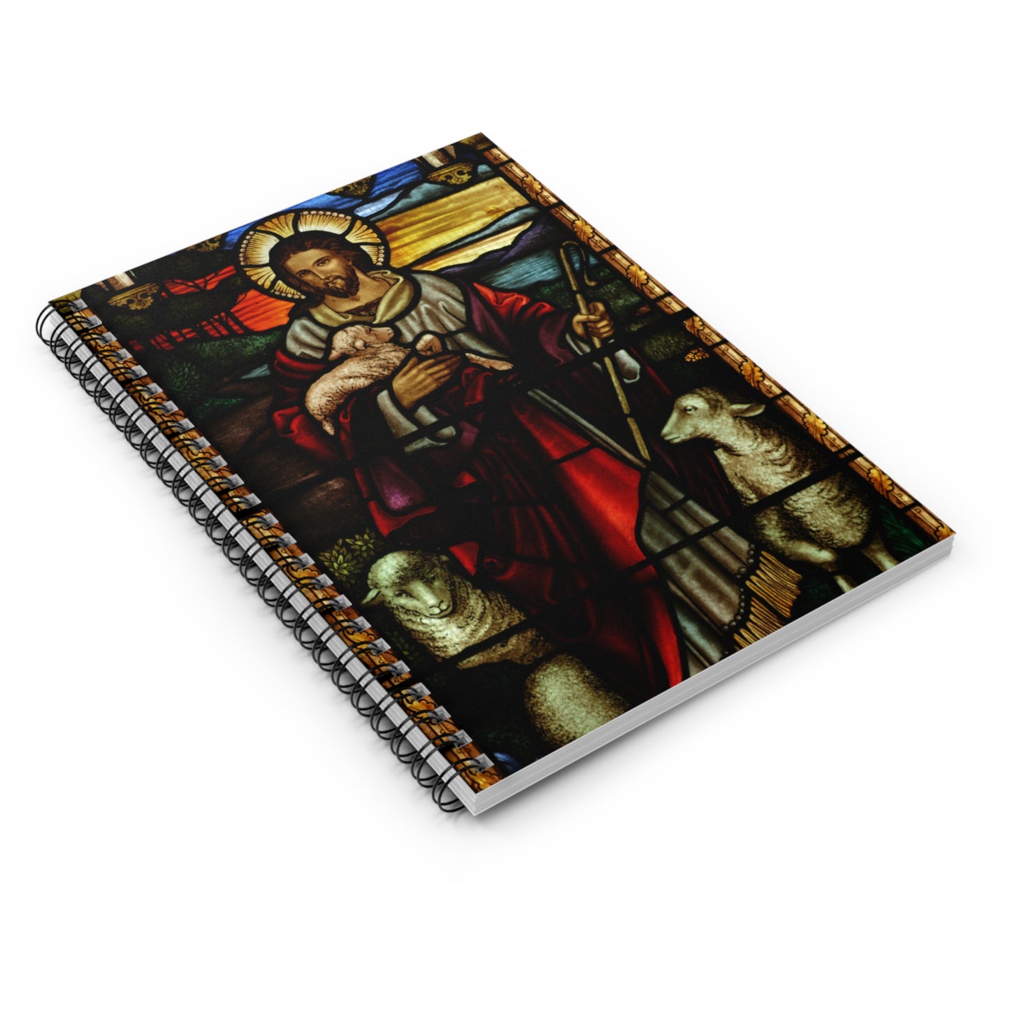 Jesus The Good Shepherd Stained Glass Style Prayer Notebook, Adoration Journal