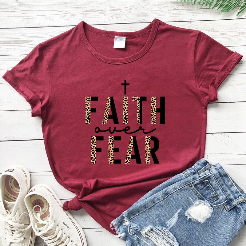 Faith Over Fear Christian Womens Tee