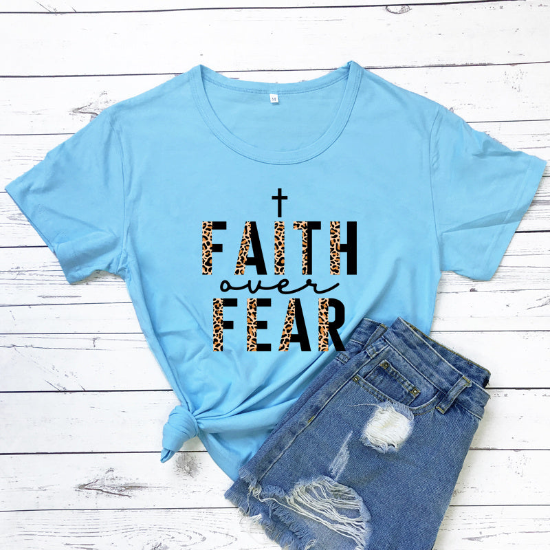 Faith Over Fear Christian Womens Tee