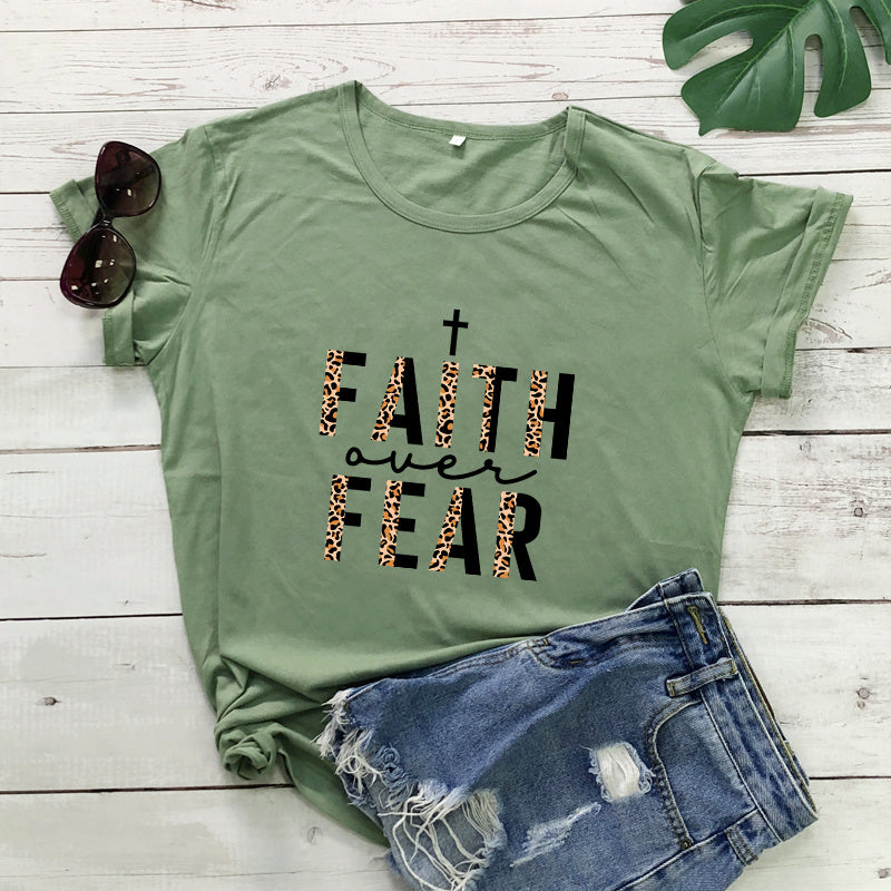 Faith Over Fear Christian Womens Tee