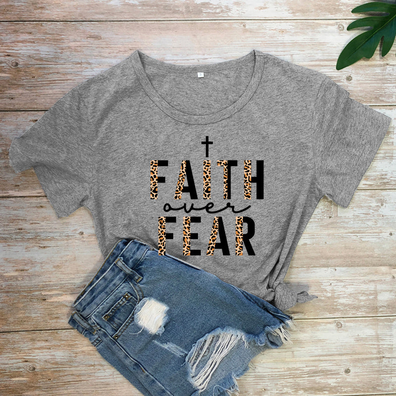 Faith Over Fear Christian Womens Tee