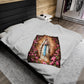 Immaculate Conception Floral Plush Blanket