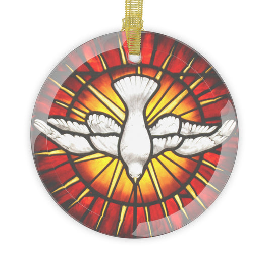 St Peter's Basilica Holy Spirit Glass Ornament