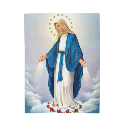Mary Immaculate Conception Plush Blanket, Catholic Art