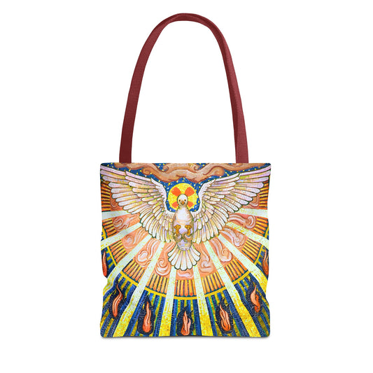 Holy Spirit Tote Mosaic Art Shoulder Bag, Religious gift picnic bag, Every day book bag confirmation gift, Pentecost