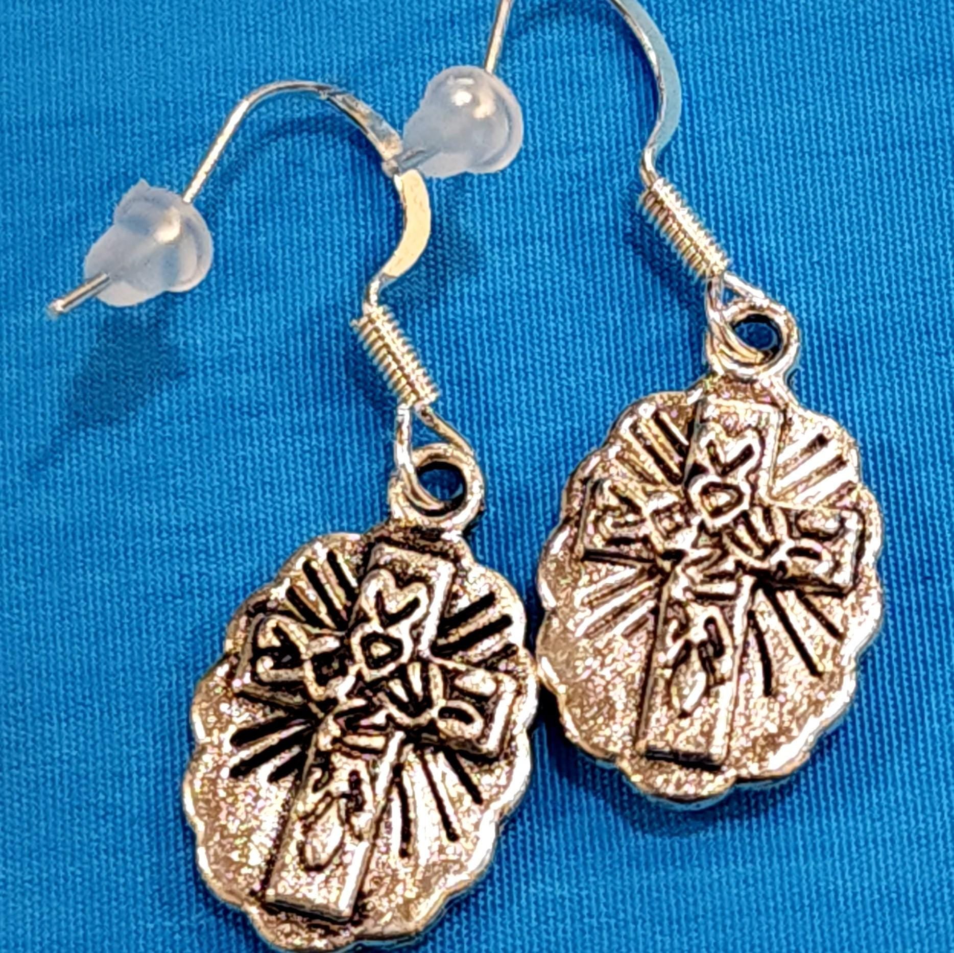 Holy Family dangle earrings — additional product photo