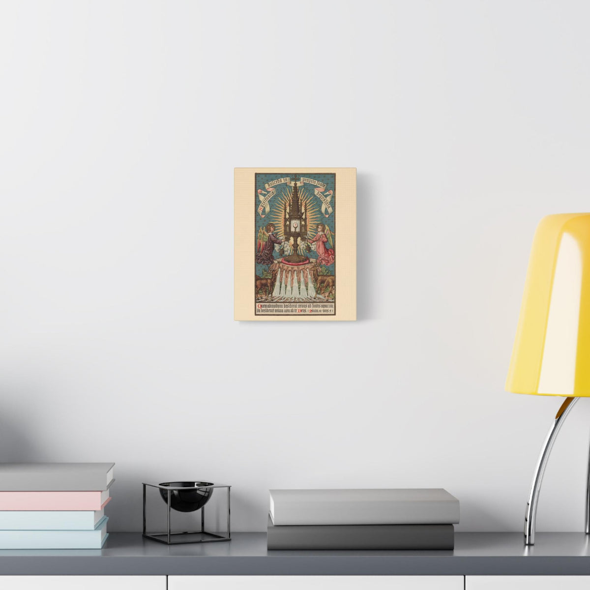 Eucharistic Adoration Canvas Print, Catholic Monstrance Prayer Altar Art