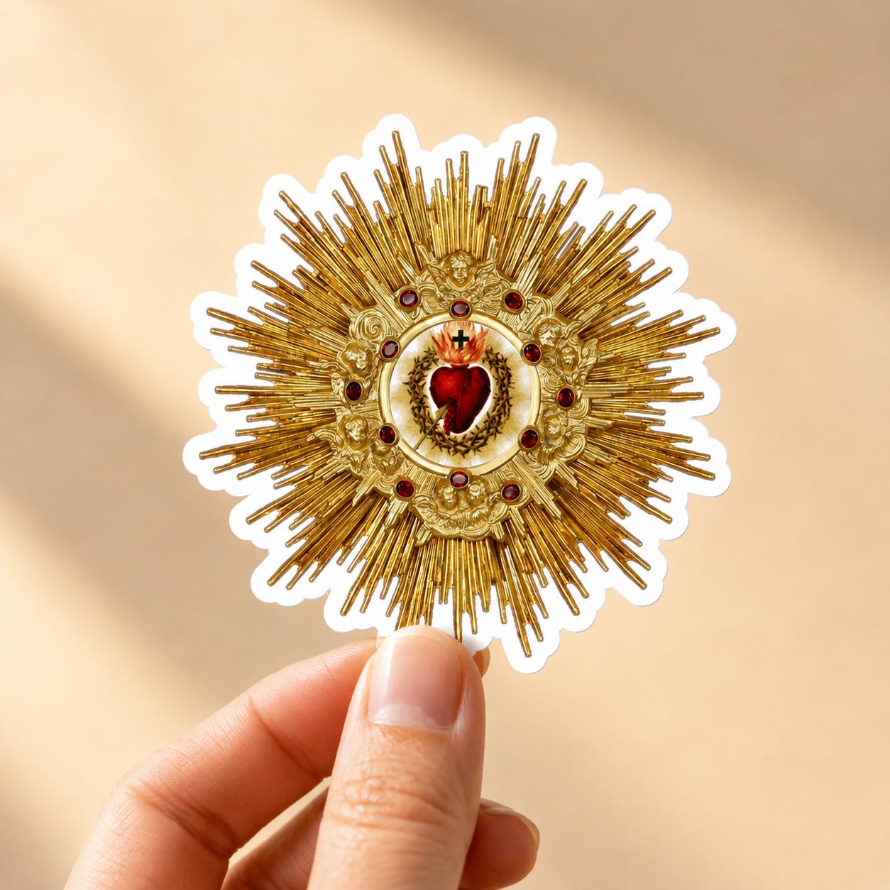Sacred Heart of Jesus Sticker – Catholic Car Decal & Water Bottle Sticker